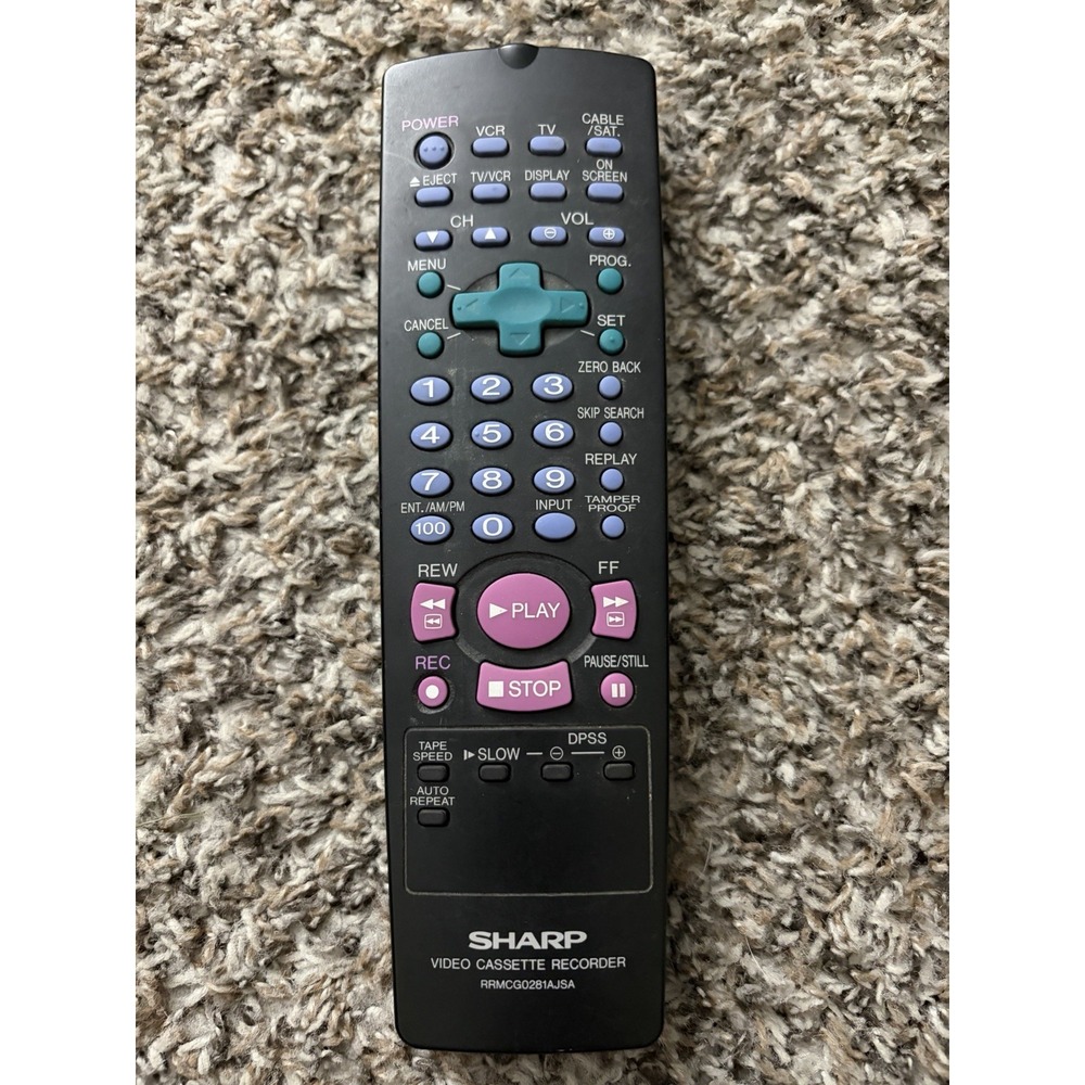 Sharp RRMCG1197AJSA Video Cassette Recorder VCR Remote Control